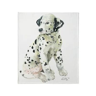 Dalmatian Puppy Watercolor Blanket: Spotted Artwork for Dog Lovers