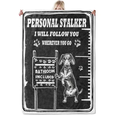Personal Stalker Dachshund Bathroom Blanket for Dog Lovers