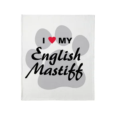 I Love My English Blanket: A Paw Print Design for Mastiff Lovers