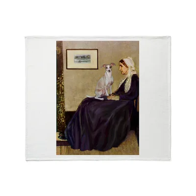 Lady in Black Blanket: A Classic Portrait with a Greyhound