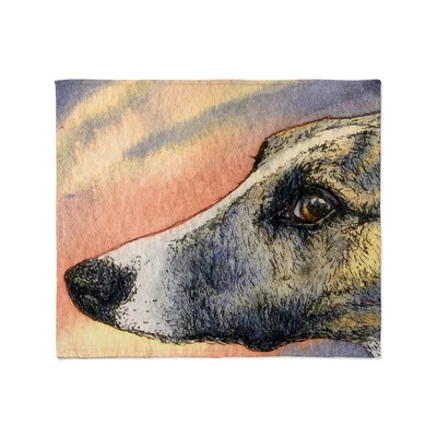 Greyhound Head Close Up Blanket: Watercolor Art for Dog Lovers