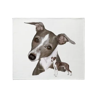 Italian Greyhound Art Blanket: Watercolor Portrait of a Sighthound