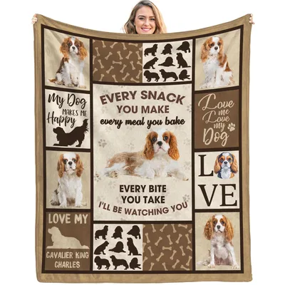 Cavalier King Charles Dog Blanket: Every Snack You Make Design