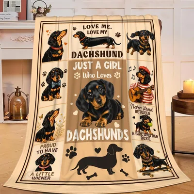 Just a Girl Blanket: Dachshund Lover Collage Design – Design 3
