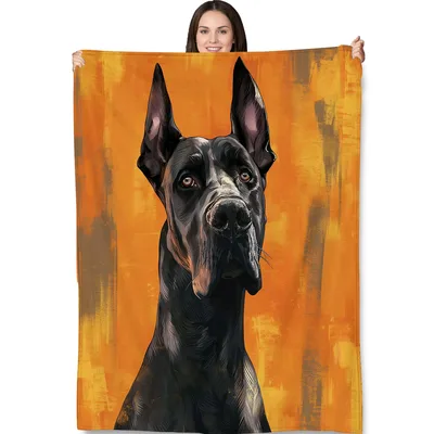 Great Dane Dog Portrait Blanket No. 2
