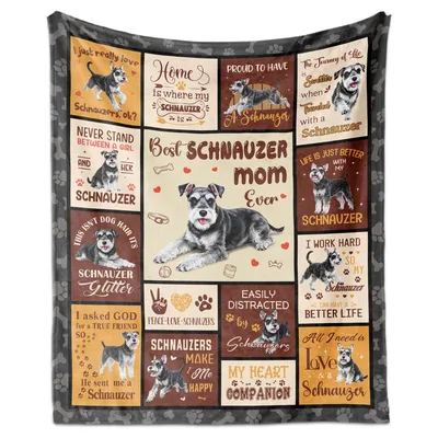 Best Schnauzer Mom Ever Blanket: Collage of Love for Your Dog