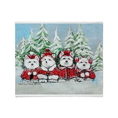 Westie Dogs Christmas Sweaters Blanket