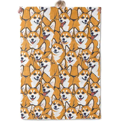 Corgi Dogs Pattern Print Blanket: A Cheerful Dog Lovers Throw
