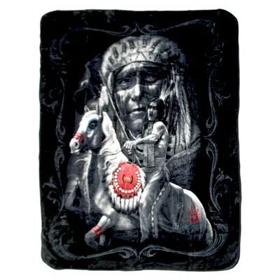 Native Chief with Dog Blanket: A Portrait of Heritage and Honor