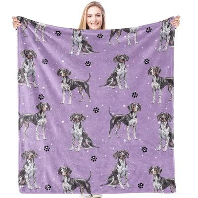 German Shorthaired Pointer Pattern Blanket: Spotted Dogs on Lavender