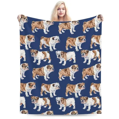 English Bulldog Pattern Blanket No. 2: Classic Canine Print for Lovers