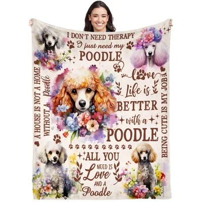 Poodle Quote Dog Lover Blanket Celebrating Fluffy Companions