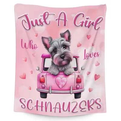 Just a Girl Blanket: Schnauzer Love in Pink