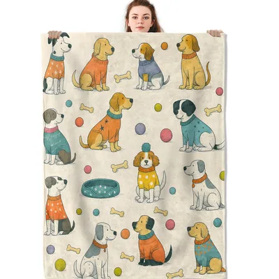Cute Dogs in Sweaters Blanket: Cozy Throw for Puppies and Pet Lovers