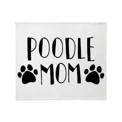 Poodle Mom Paw Prints Blanket for Poodle Lovers