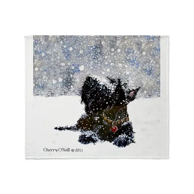 Scottish Terrier in Snow Blanket: Winter Art for Dog Lovers