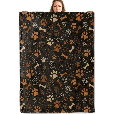Dog Paw Prints Blanket: Cozy Design for Canine Lovers