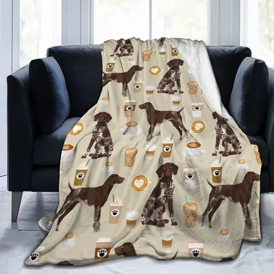 German Shorthair Pointer Dogs Blanket for Coffee Lovers
