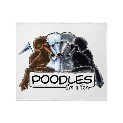 Poodles I'm a Fan Blanket: Four Poodle Colors Show Support