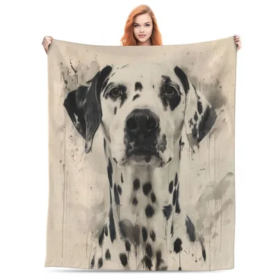 Dalmatian Dog Portrait Blanket No. 2: Artistic Spot Print