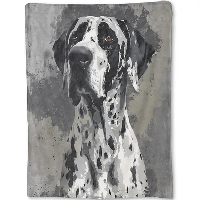 Great Dane Realistic Portrait Blanket: Artistic Dog Lovers Gift