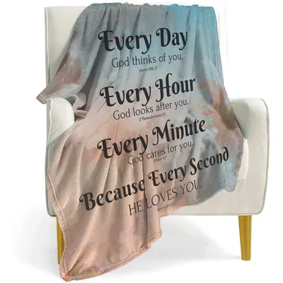 Inspirational Blanket: Every Day, God Thinks of You