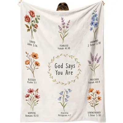 Floral Scripture Blanket: Eight Verses, One Soft Wreath