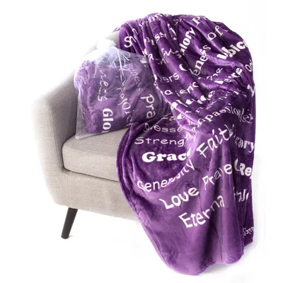 Grace and Praise Blanket with Faith and Strength Words