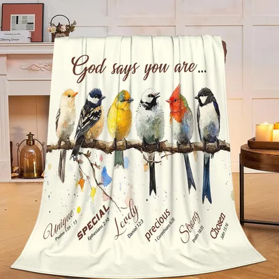 Bible Verse Birds Blanket God Says You Are Unique and Chosen