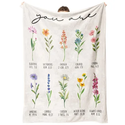 Bible Verse Wildflower Blanket for Her Encouragement