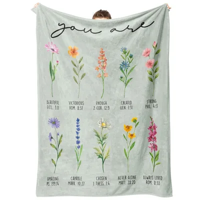 Bible Verse Wildflowers Blanket for Her Heart