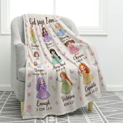 Princess Bible Verse Blanket God Says I Am Girls Faith Design