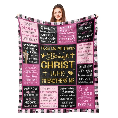 Bible Verse Women Faith Blanket: Scripture Quilt Throw