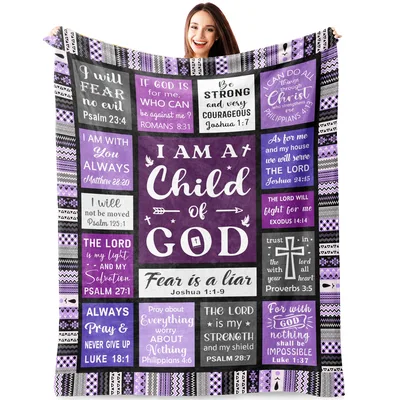 Bible Verse Scripture Blanket for Faith and Comfort