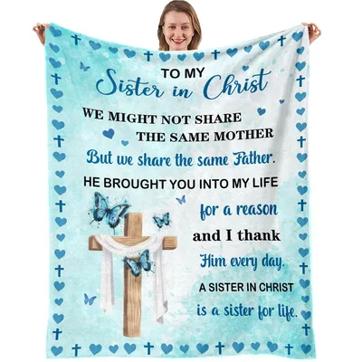 Sister in Christ Blanket: Faith-Based Gift for Spiritual Sisters