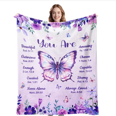 You Are Beautiful Eccl Blanket: Butterfly Verse Throw