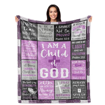 Purple Faith Verses Child Blanket for Believers