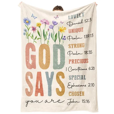 Faith Wildflower Blanket: God Says You Are Chosen