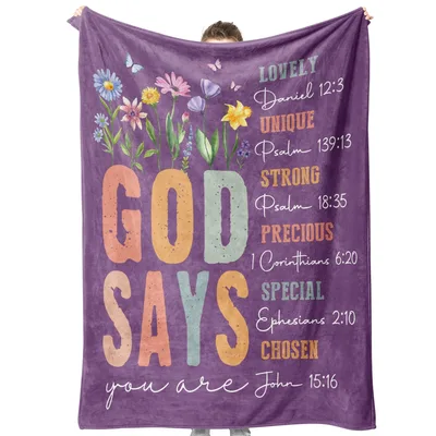 God Says You Are Purple Floral Blanket: Verses and Blooms