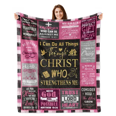 Christian Faith Verses Blanket for Women Who Pray