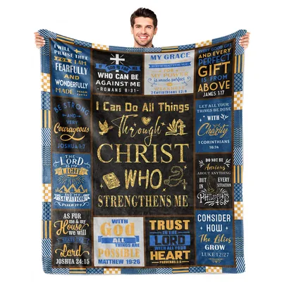 I will Praise Thee Blanket: Bible Verse Throw for Faith
