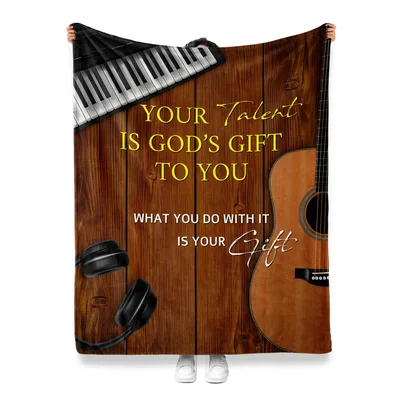 Musician Inspirational Blanket with Faith Message