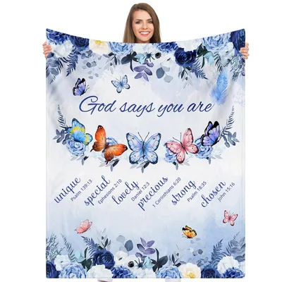 Bible Verse Butterfly Blanket with Scripture Words