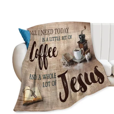 Coffee and Jesus Faith Blanket: Rustic Design for Believers