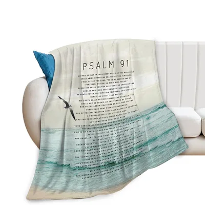 Psalm 91 Bible Verse Blanket Faith and Protection Text Design
