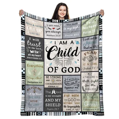 Always Pray Never Give Blanket with Bible verses a cross