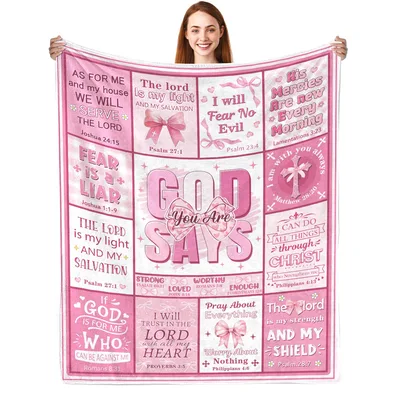 God Says You Are Bible Verse Blanket for Women and Girls
