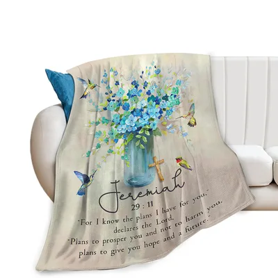 Jeremiah for I know Blanket: Blue Blooms and a Promise