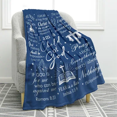 I will Trust Blanket: Faith Verses on Soft Blue Fleece