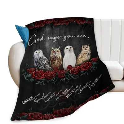 Owls and Roses Blanket: God Says You Are Unique